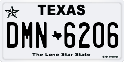TX license plate DMN6206