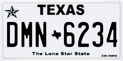 TX license plate DMN6234