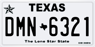 TX license plate DMN6321