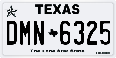 TX license plate DMN6325
