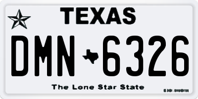 TX license plate DMN6326