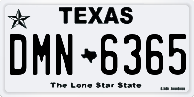 TX license plate DMN6365