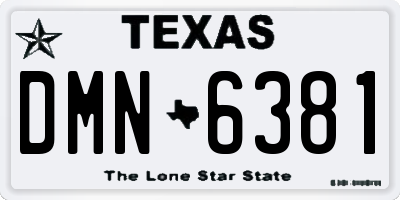 TX license plate DMN6381