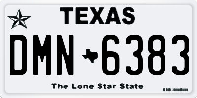 TX license plate DMN6383