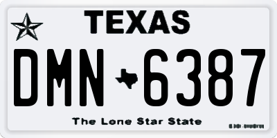 TX license plate DMN6387