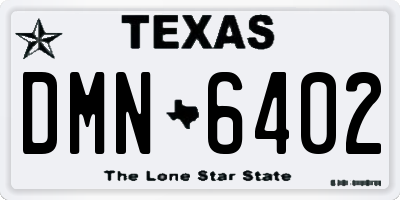 TX license plate DMN6402