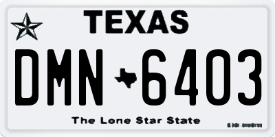 TX license plate DMN6403
