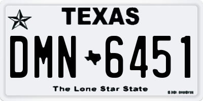 TX license plate DMN6451
