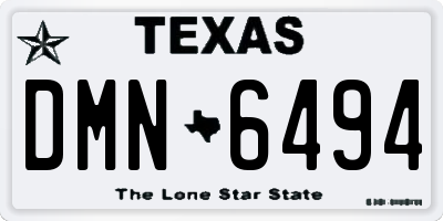 TX license plate DMN6494