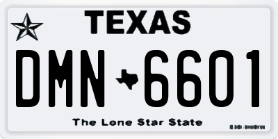 TX license plate DMN6601