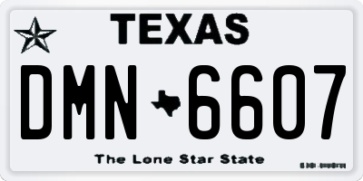 TX license plate DMN6607