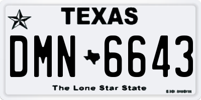 TX license plate DMN6643