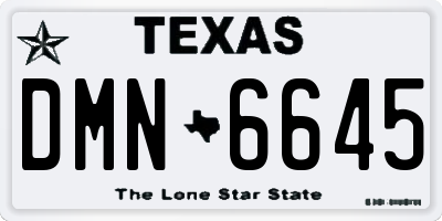 TX license plate DMN6645