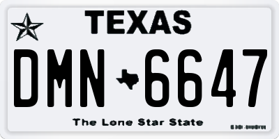 TX license plate DMN6647