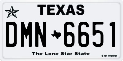 TX license plate DMN6651