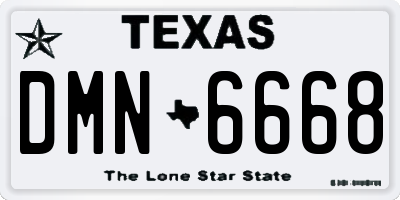 TX license plate DMN6668