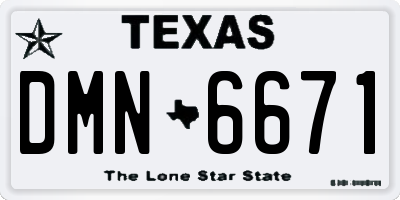 TX license plate DMN6671