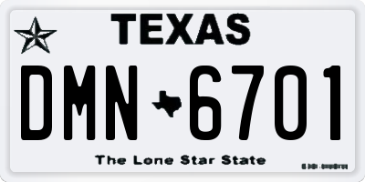 TX license plate DMN6701