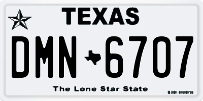 TX license plate DMN6707