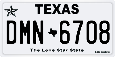 TX license plate DMN6708