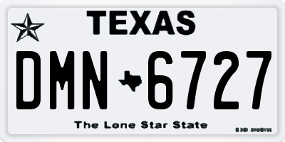 TX license plate DMN6727