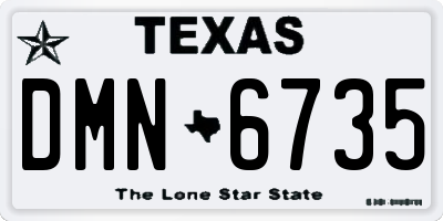 TX license plate DMN6735