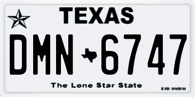 TX license plate DMN6747
