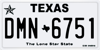 TX license plate DMN6751