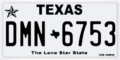 TX license plate DMN6753