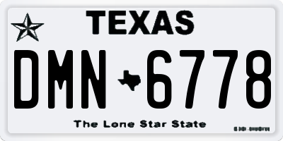 TX license plate DMN6778
