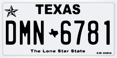 TX license plate DMN6781