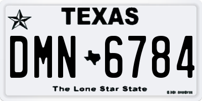 TX license plate DMN6784