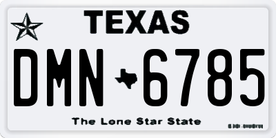 TX license plate DMN6785