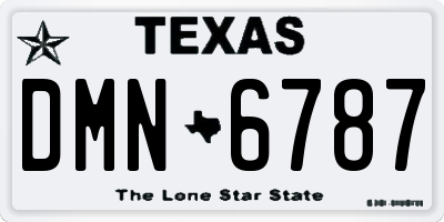 TX license plate DMN6787