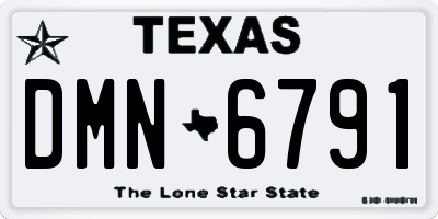 TX license plate DMN6791