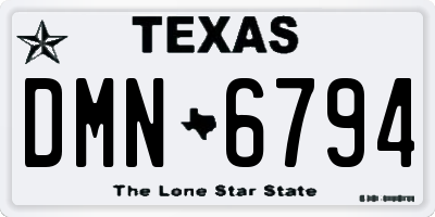 TX license plate DMN6794