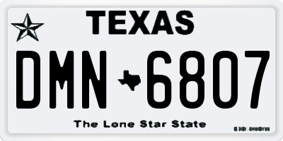 TX license plate DMN6807