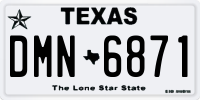 TX license plate DMN6871