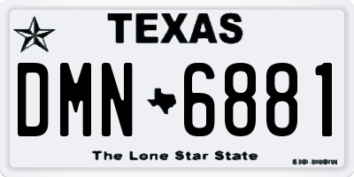 TX license plate DMN6881