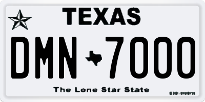 TX license plate DMN7000