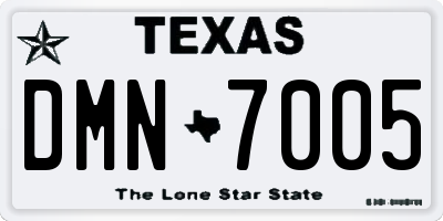 TX license plate DMN7005