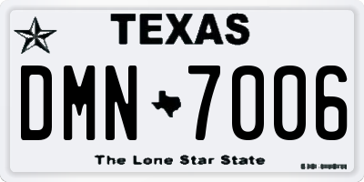 TX license plate DMN7006