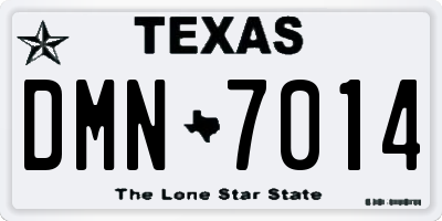 TX license plate DMN7014