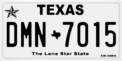 TX license plate DMN7015
