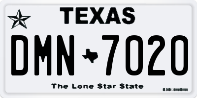 TX license plate DMN7020