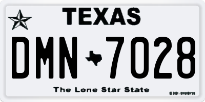 TX license plate DMN7028