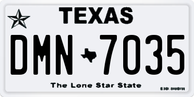 TX license plate DMN7035
