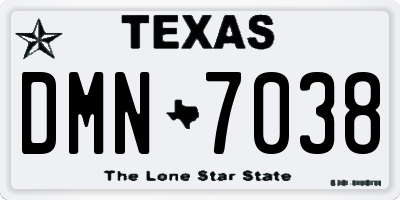 TX license plate DMN7038