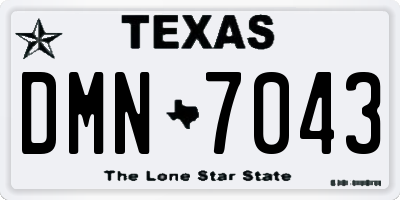 TX license plate DMN7043