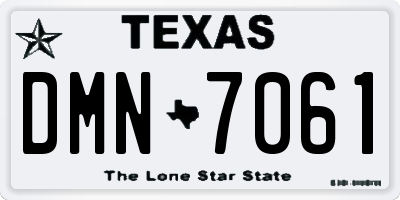 TX license plate DMN7061